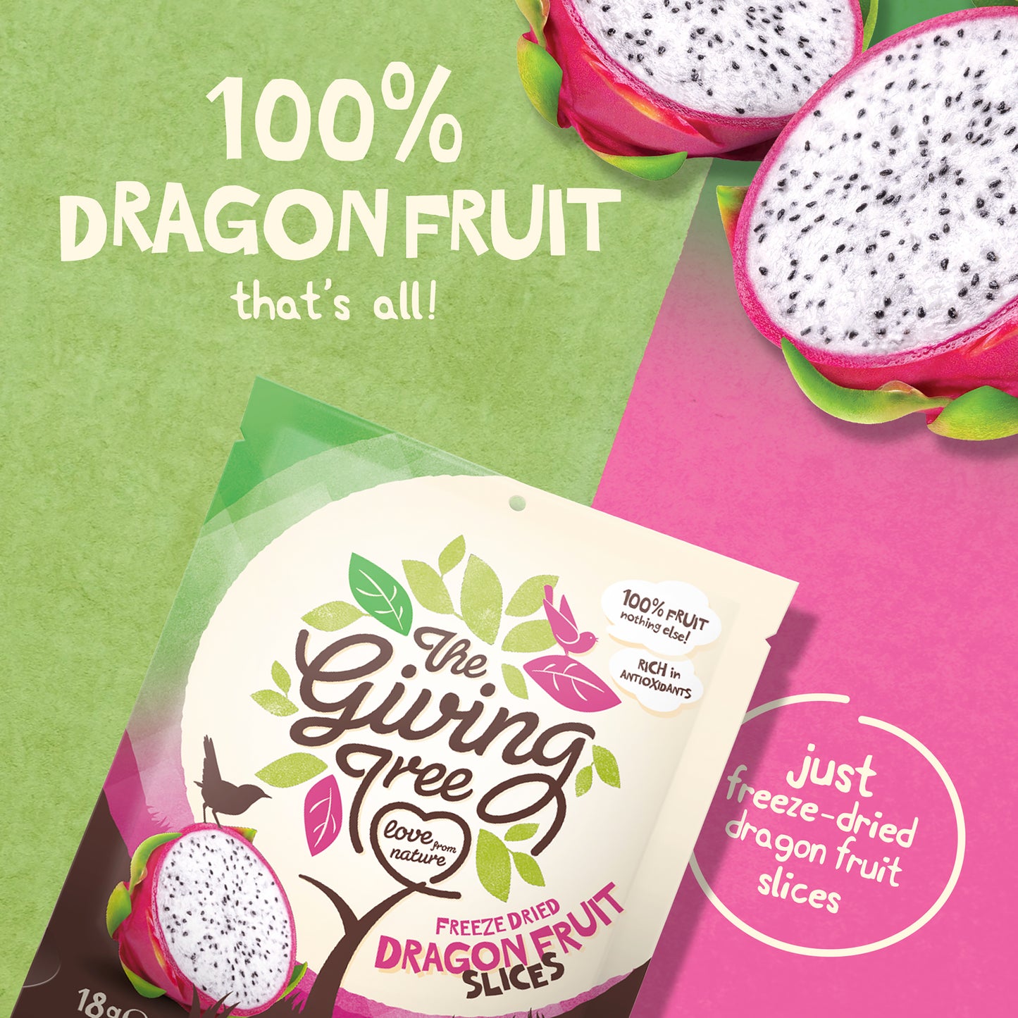 Freeze Dried Dragon Fruit Crisps