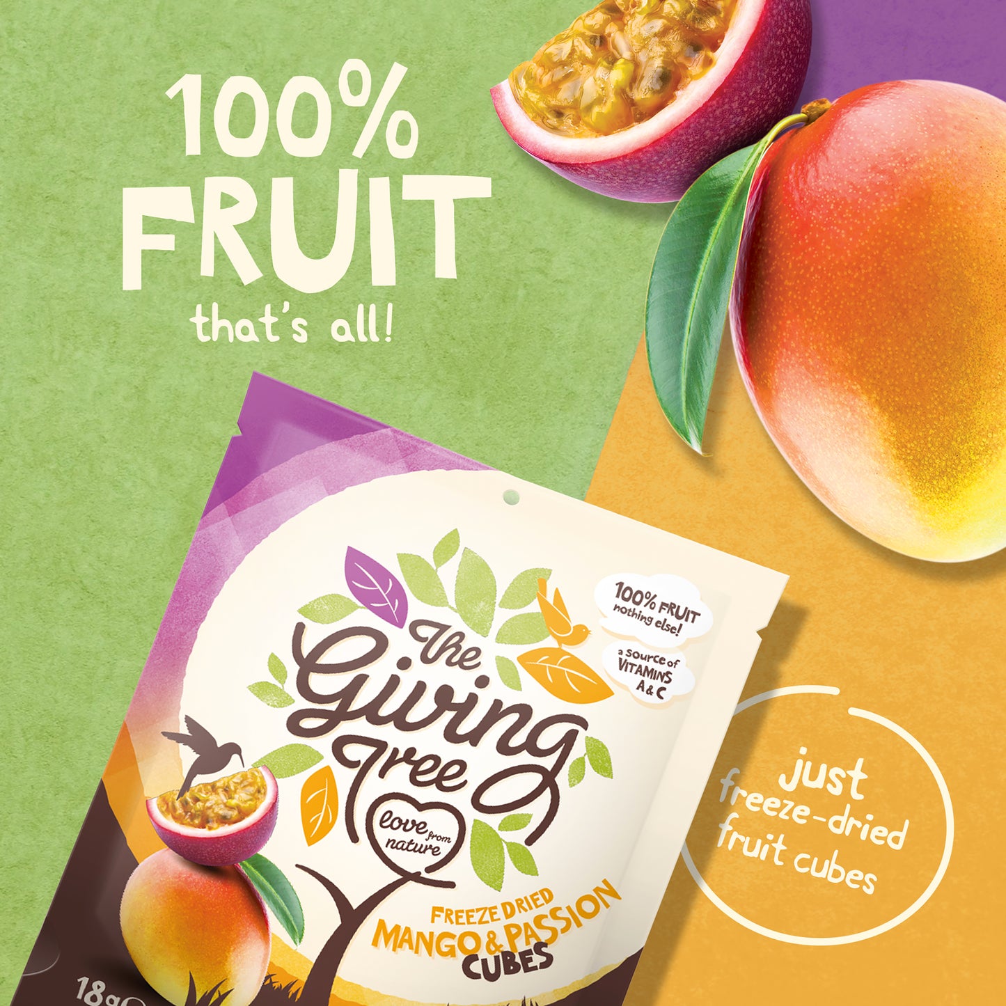 Freeze Dried Mango & Passion Cubes