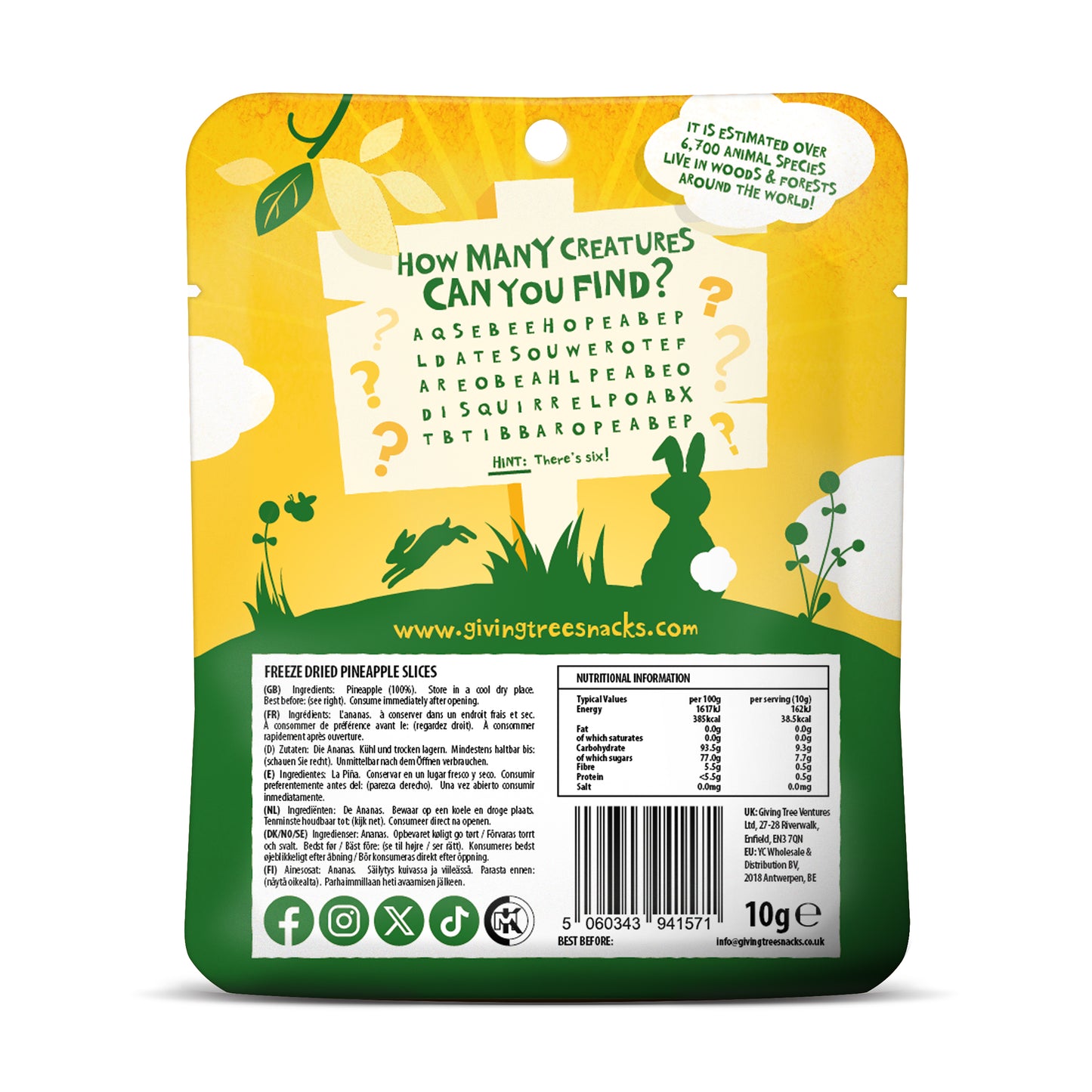 Freeze Dried Pineapple Crispies